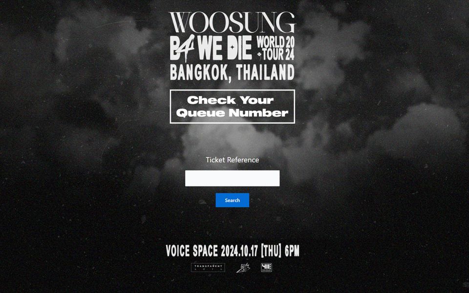 ภาพหน้าจอ WOOSUNG B4 WE DIE ระบบเช็คคิวคอนเสิร์ต